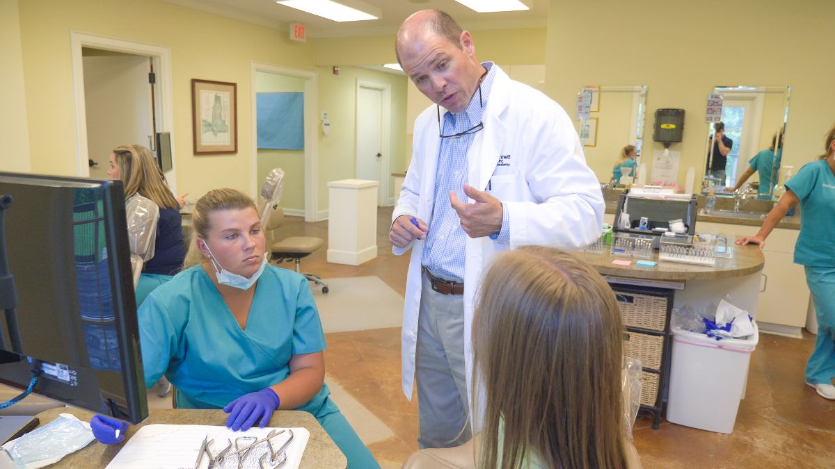 Dr. Bennett talking to a patient